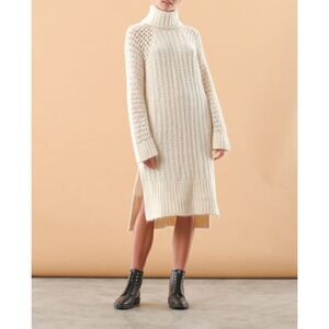 By TiMo Soft Knit Turtleneck Dress size XS brown/cream